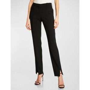 St. John Caviar Crepe Morocain Ankle Pants Black Jennifer Fit Women's 6
